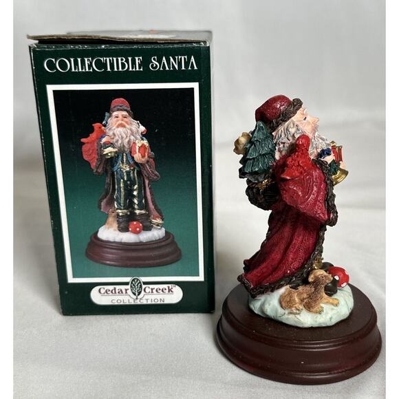 Cedar Creek Collection Collectible 4" Santa Figurine Kirkland’s Original Box - Picture 2 of 5
